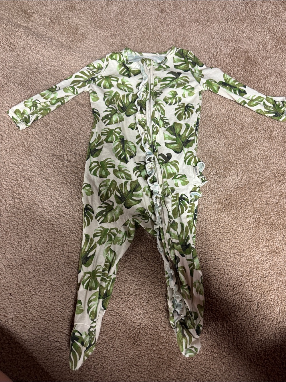 Milk barn size 6 to 9 month bamboo footed pajama
